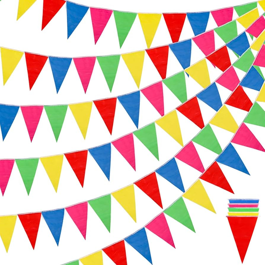 RUBFAC 1020ft 720pcs Colorful Pennant Banner Flags Multicolor Bunting String Triangle Flags Bulk,... | Amazon (US)