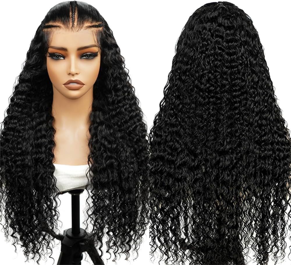 Wiggins 250 Density Water Wave Lace Front Wigs Human Hair Glueless Wigs Human Hair Pre Plucked Pr... | Amazon (US)