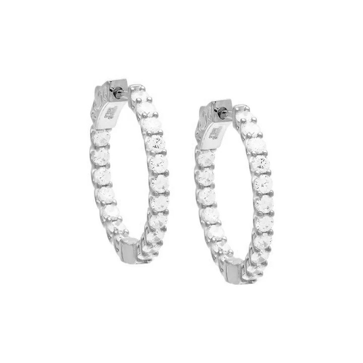 CZ Thin Round Hoop Earring | Adina Eden