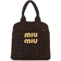 Miu Miu Brown Raffia Shopping Bag | Balardi (US & Canada)
