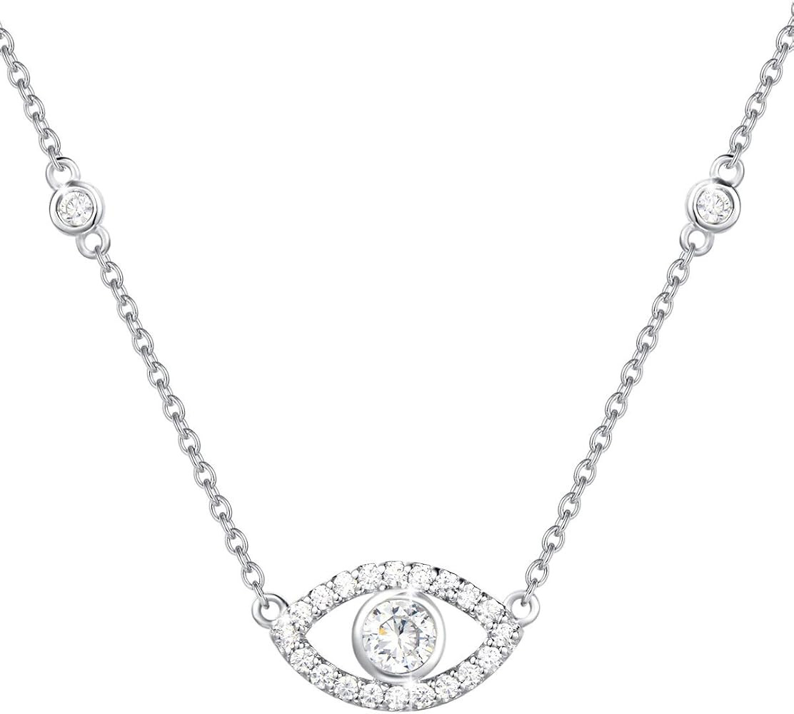 Mothers Day Gifts FANCIME Sterling Silver Evil Eye Necklace Evil Eye Bracelet Cubic Zirconia Simu... | Amazon (US)