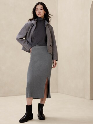 Ribbed Midi Sweater Skirt | Banana Republic Factory