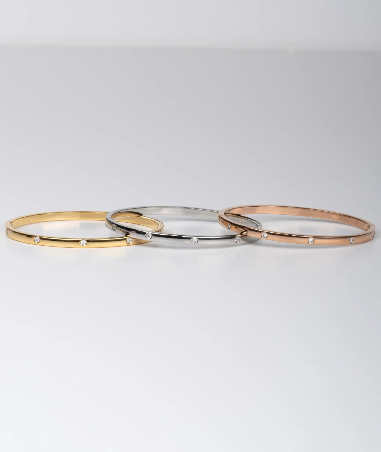 Afternoon Delight 316L Stainless Steel Crystal Bangles | KC Chic Designs