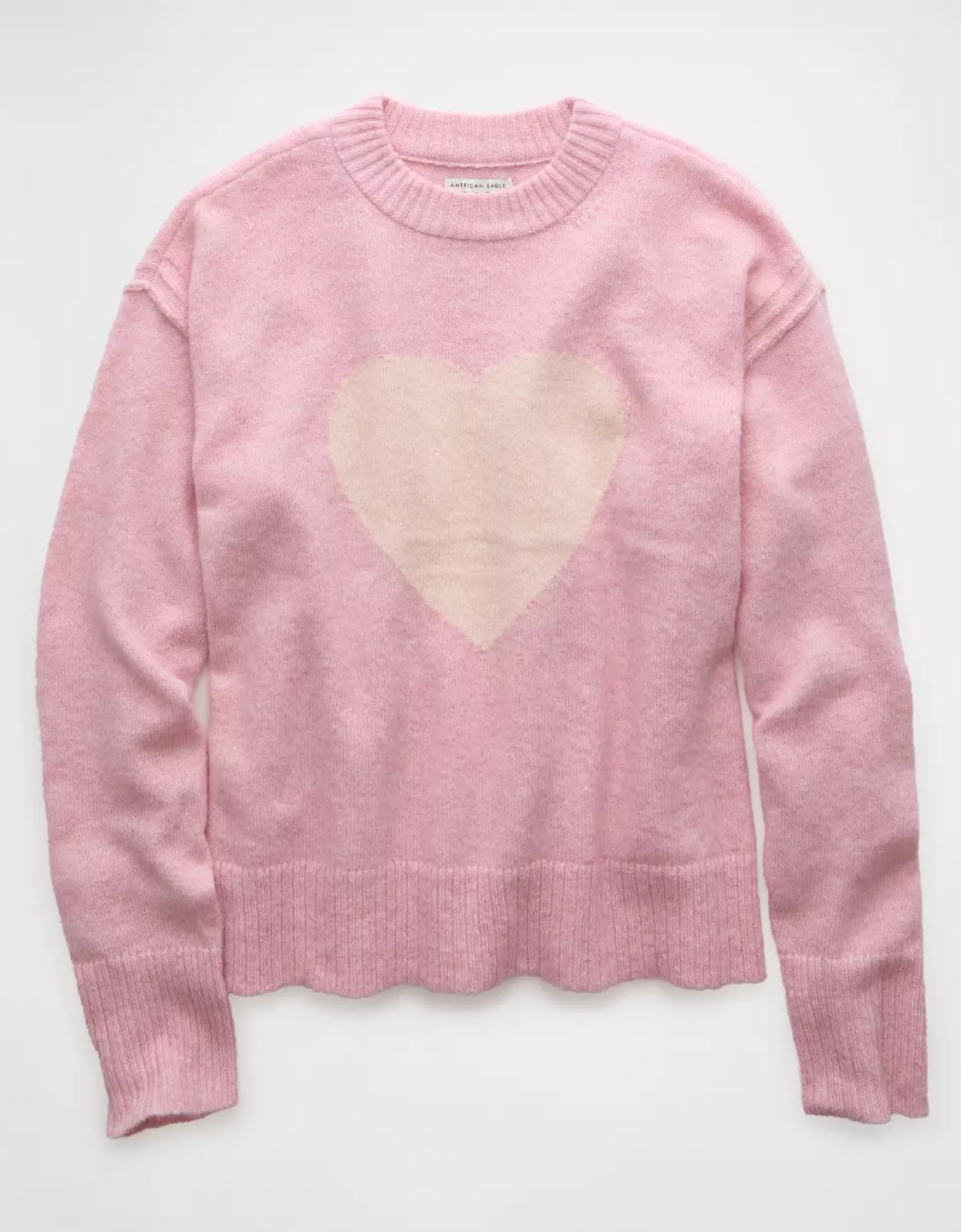 AE Whoa So Soft Heart Crew Neck Sweater | American Eagle Outfitters (US & CA)