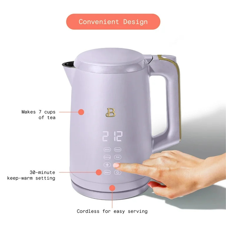 Beautiful 1.7-Liter Electric Kettle 1500 W with One-Touch Activation, Lavender by Drew Barrymore ... | Walmart (US)