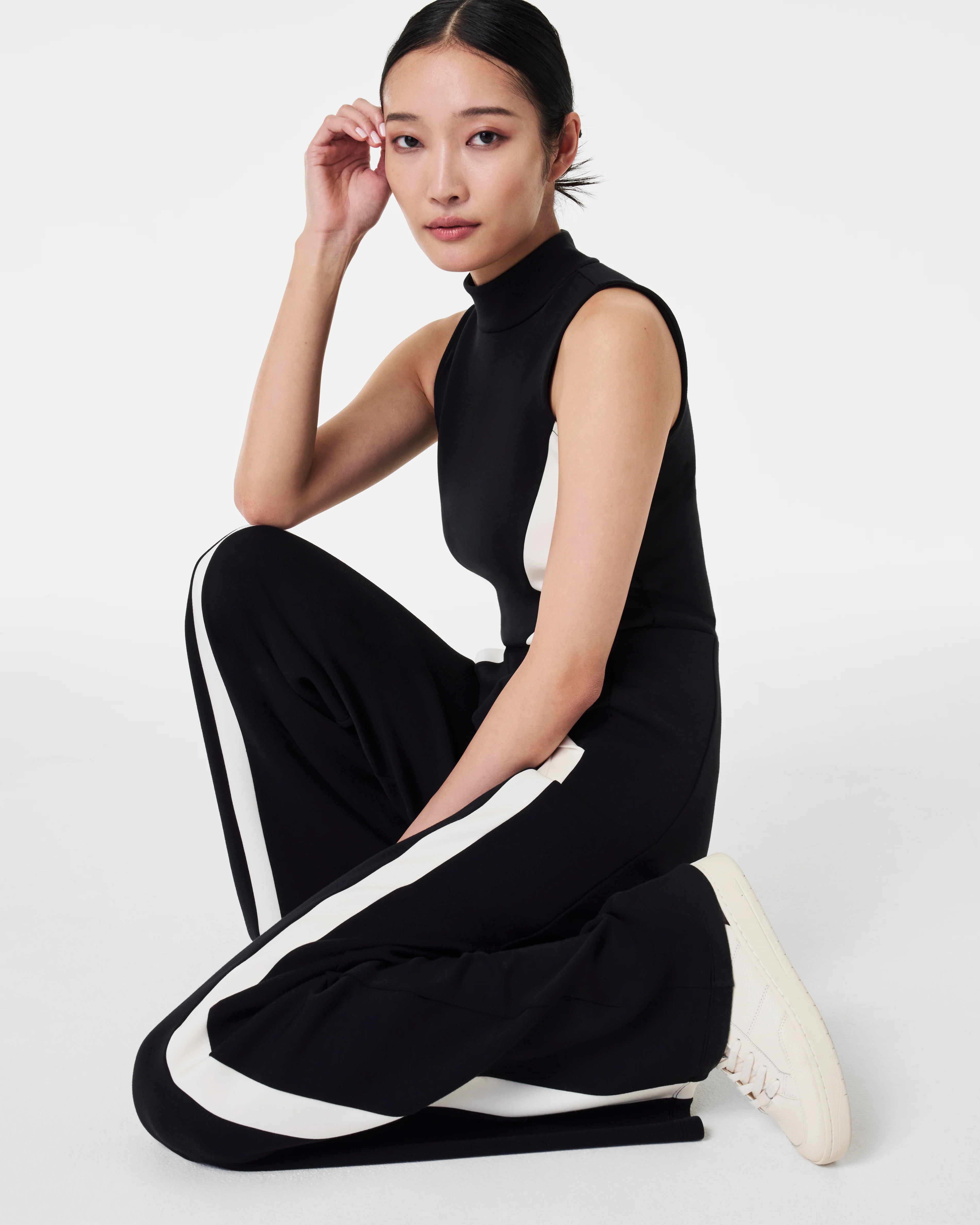 SPANX® AirEssentials Mockneck Striped Track Jumpsuit | Spanx