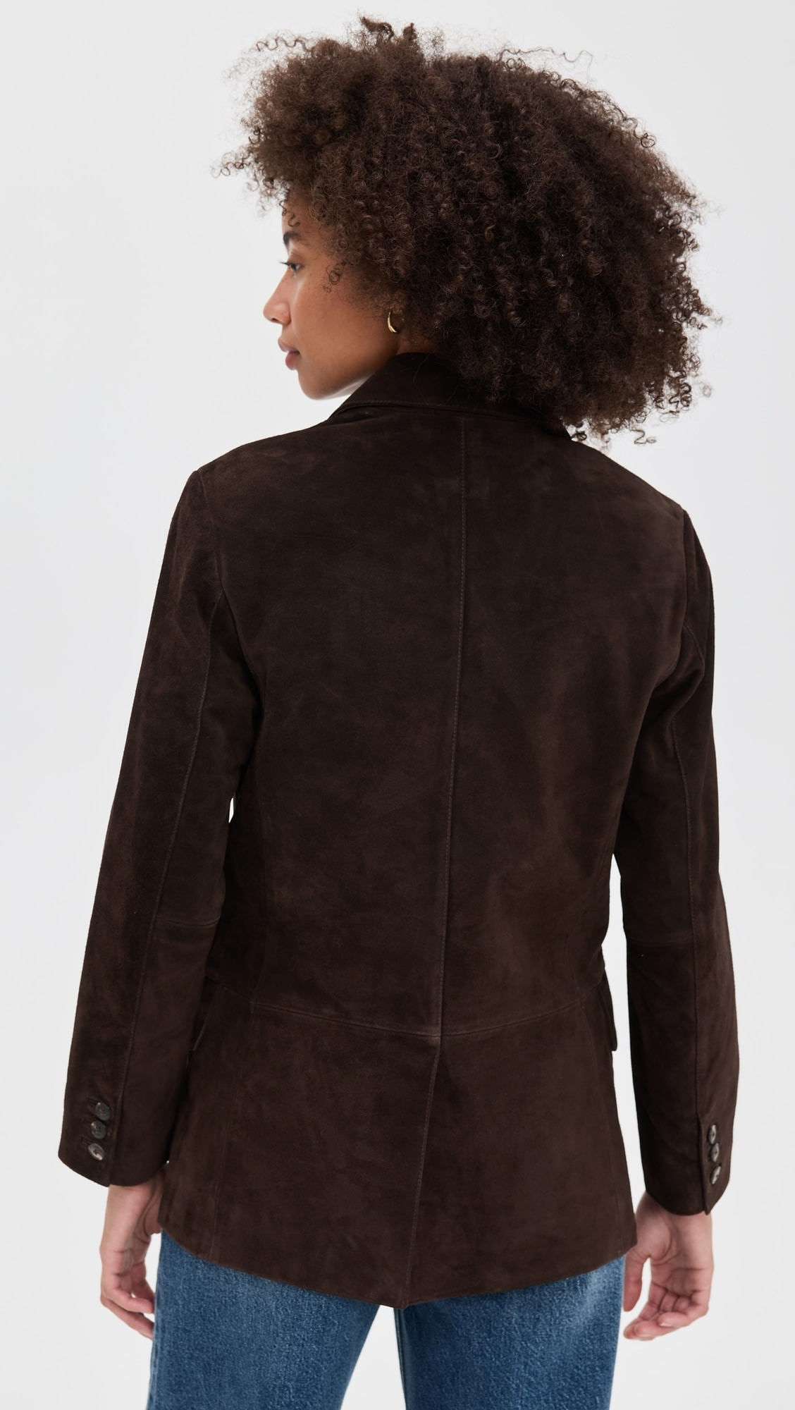 Double-Breasted Blazer In Suede | Shopbop