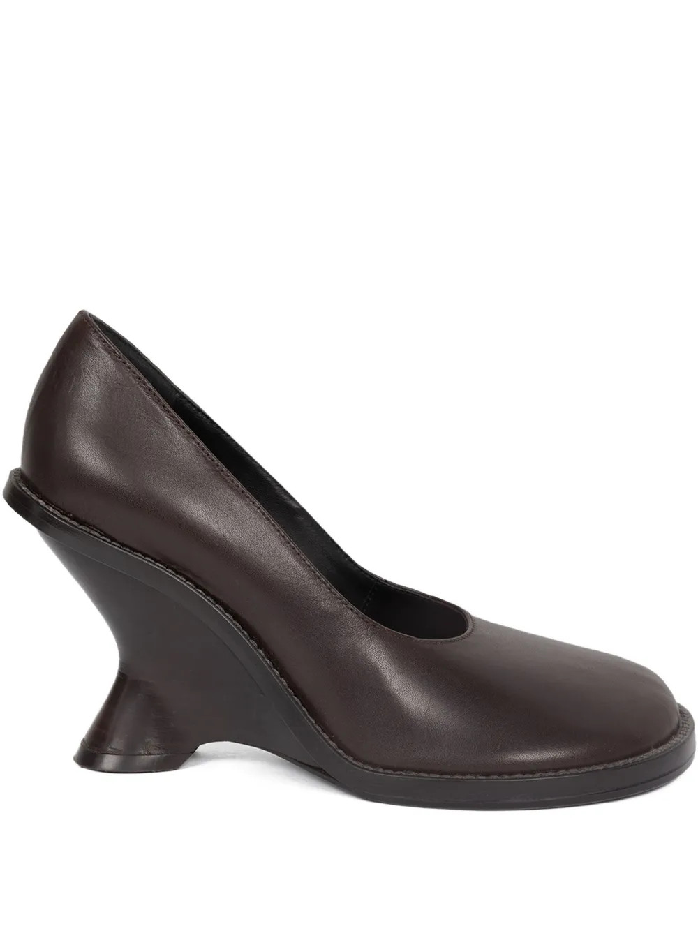 DRIES VAN NOTEN 90mm Leather Wedge Pumps | Brown | FARFETCH | Farfetch Global