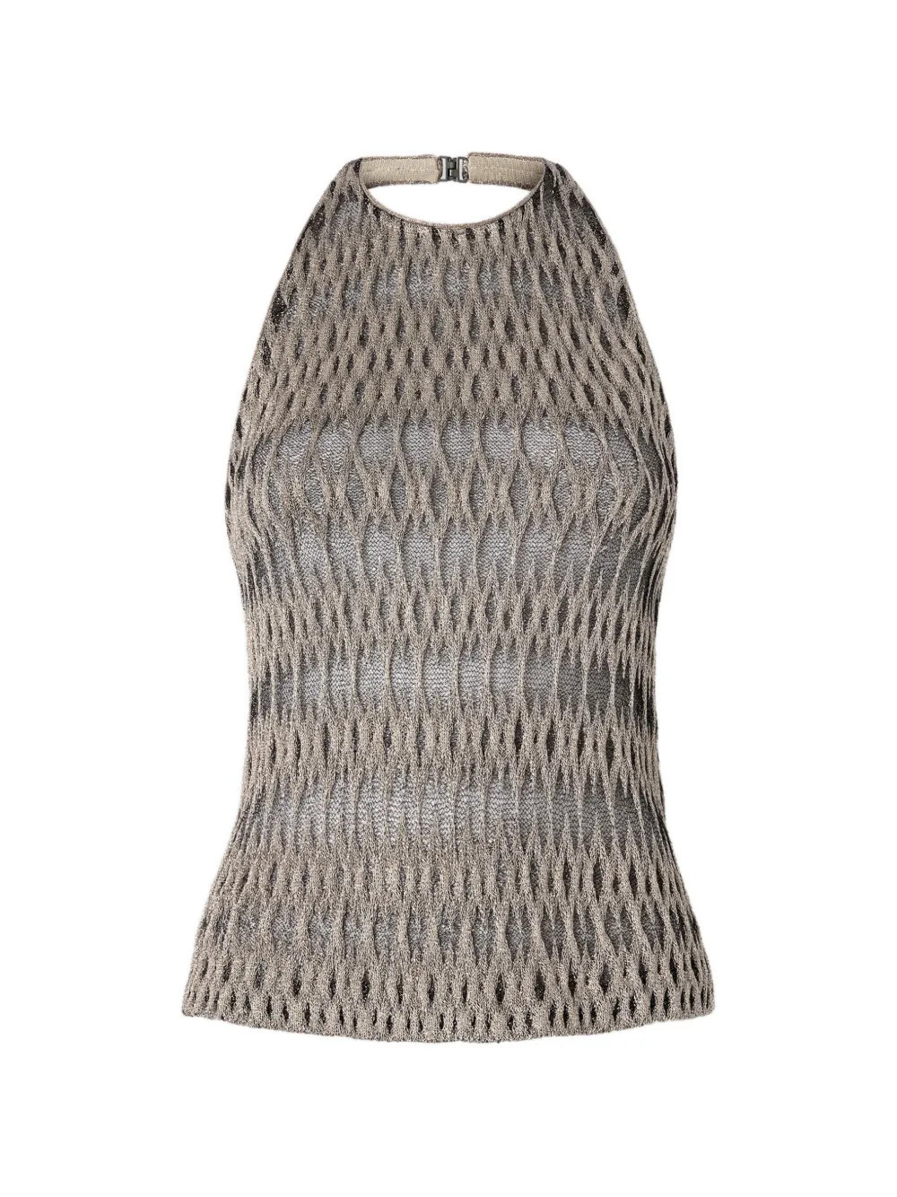 Missoni halterneck patterned top - Neutrals | Farfetch Global