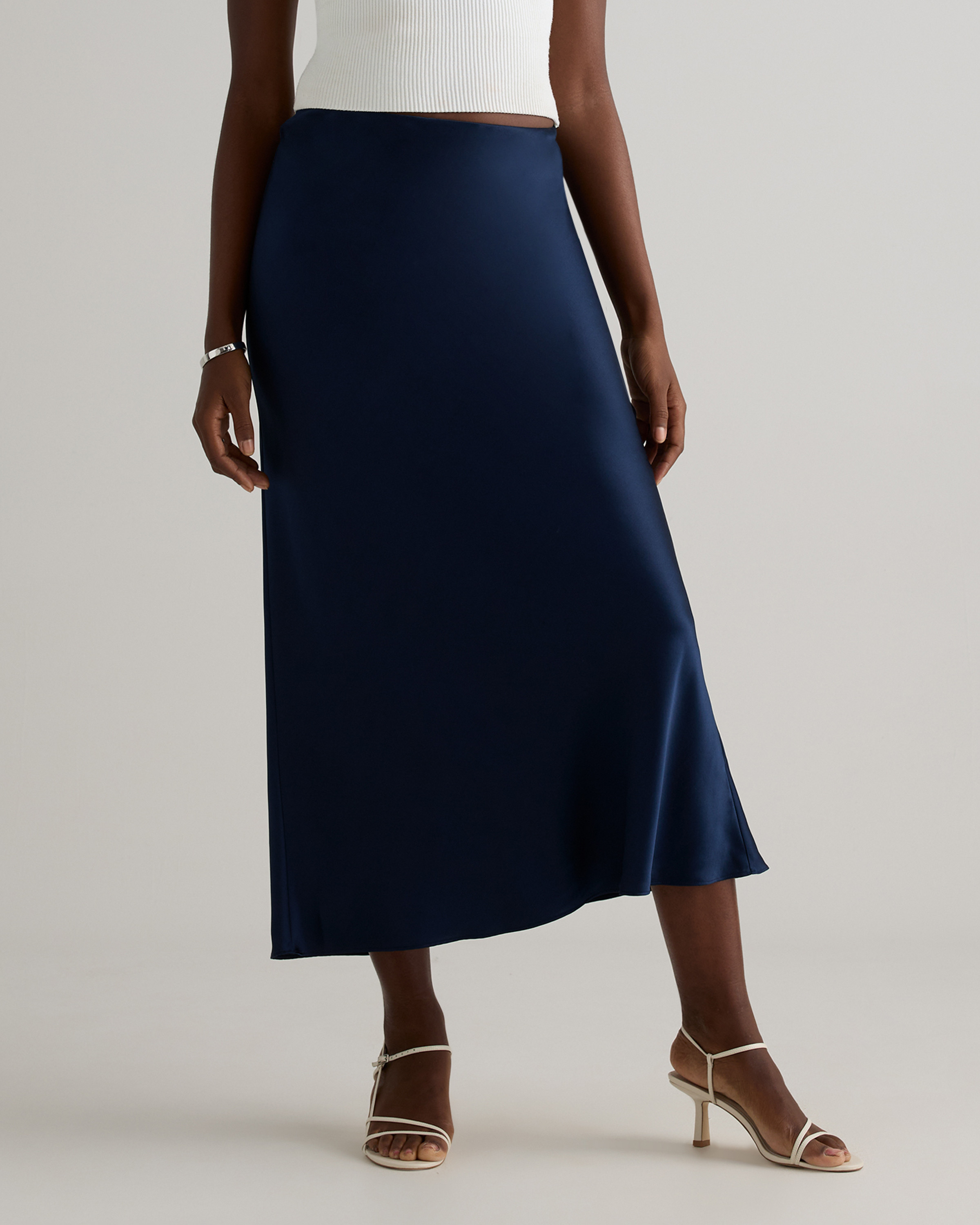 Quince | Women's Maxi Skirt in Navy, Size XL, Silk | Quince