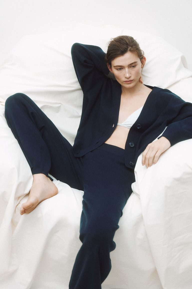 Fine-knit Cardigan - Navy blue - Ladies | H&M US | H&M (US + CA)