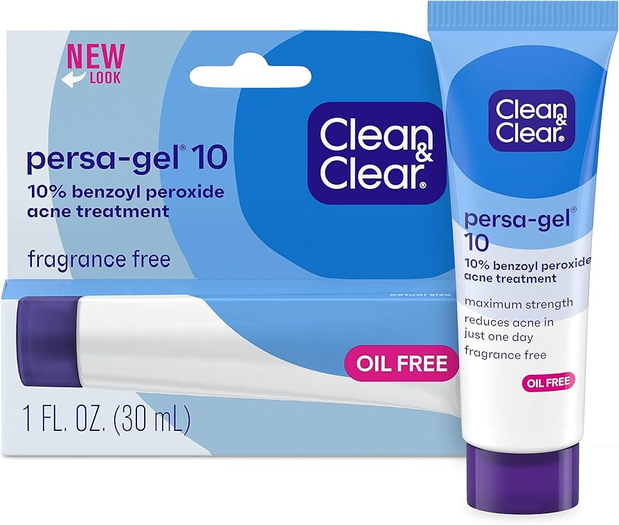 Clean & Clear Persa-Gel 10 Oil-Free Acne Spot Treatment with Maximum Strength 10% Benzoyl Peroxid... | Amazon (US)