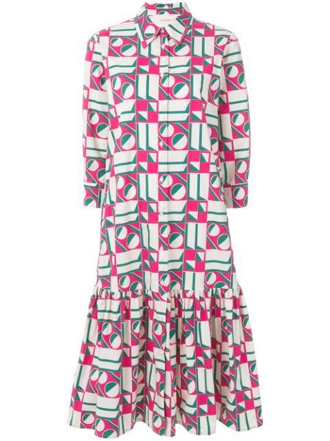 dropped waist geometric print dress | FarFetch Global