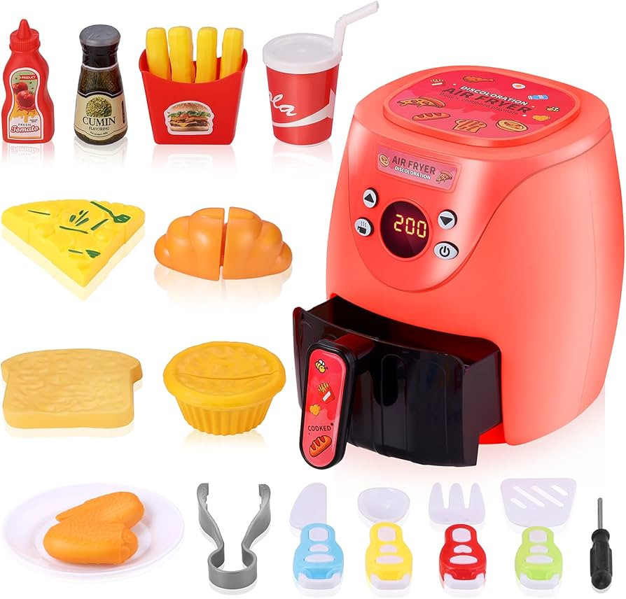 GAGAKU Toy Air Fryer Kids Play Kitchen Playset Accessories,Chefs Pretend Play Food Toys Oven with... | Amazon (US)