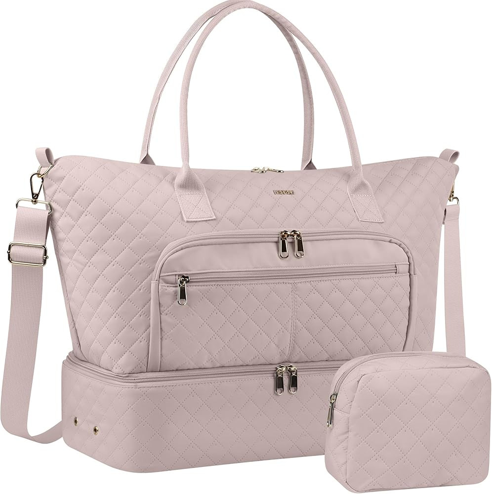 HOTOR Travel Duffle Bag for Women - Carry on Bag with Toiletry Pouch & Shoe Compartment, Large Ov... | Amazon (US)