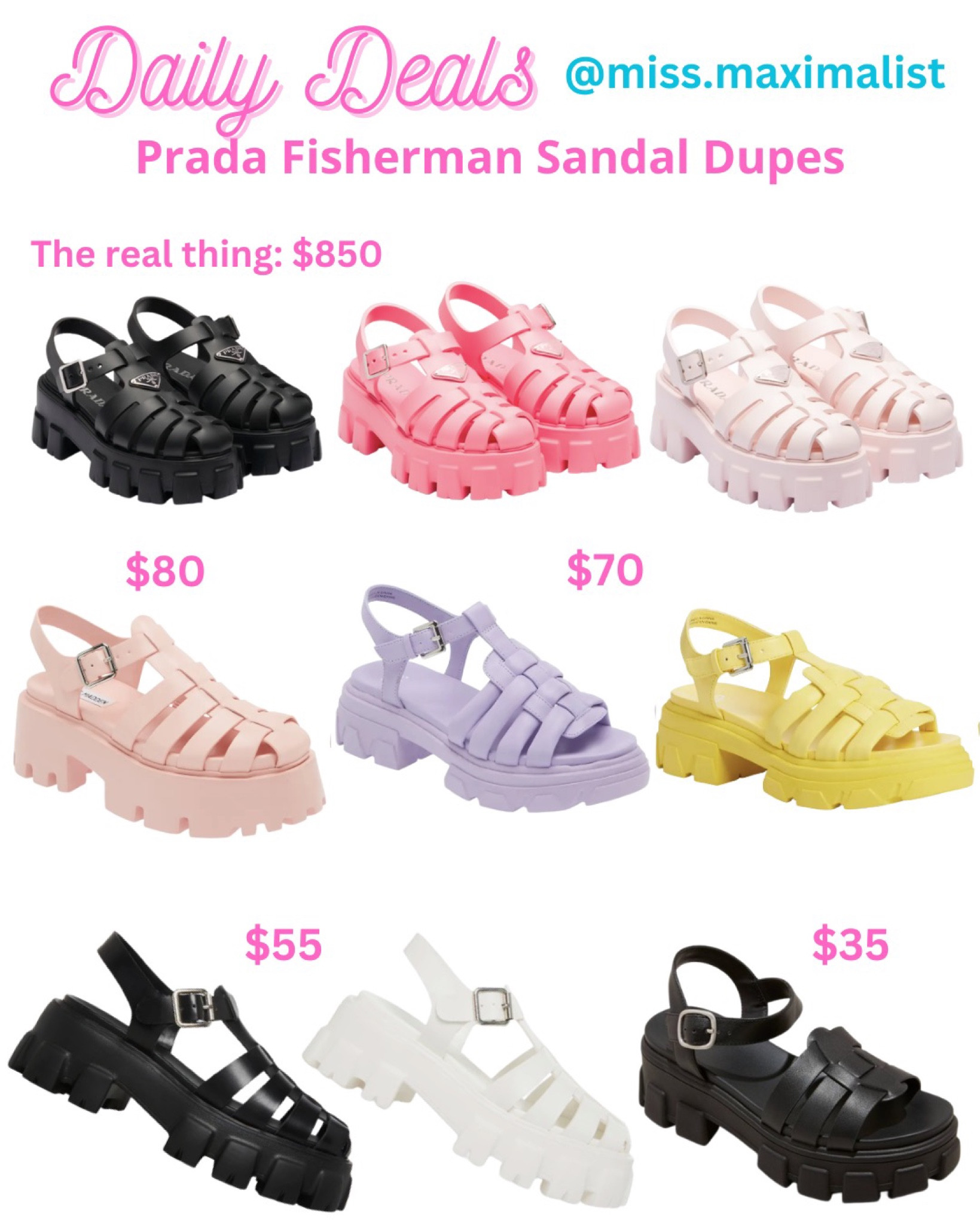 Prada Fisherman Sandal Dupes at different price points, fisherman sandals, platform sandals, lug sole sandals, designer dupe, caged sandals, Prada dupe, Prada sandal dupe, Prada inspired sandals 

#LTKunder100 #LTKSeasonal #LTKshoecrush