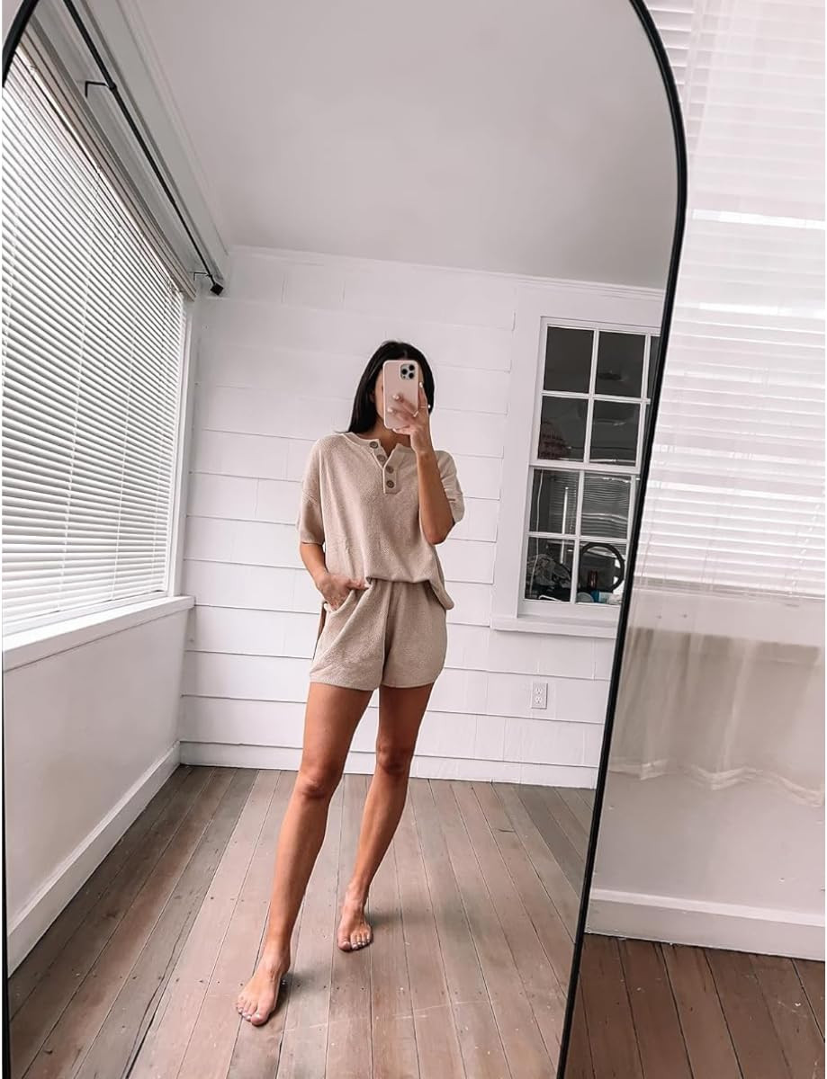 Wearing a S in this set! 2 piece matching lounge set/casual summer outfit
 

 #LTKSeasonal #LTKPetite #LTKFindsUnder50