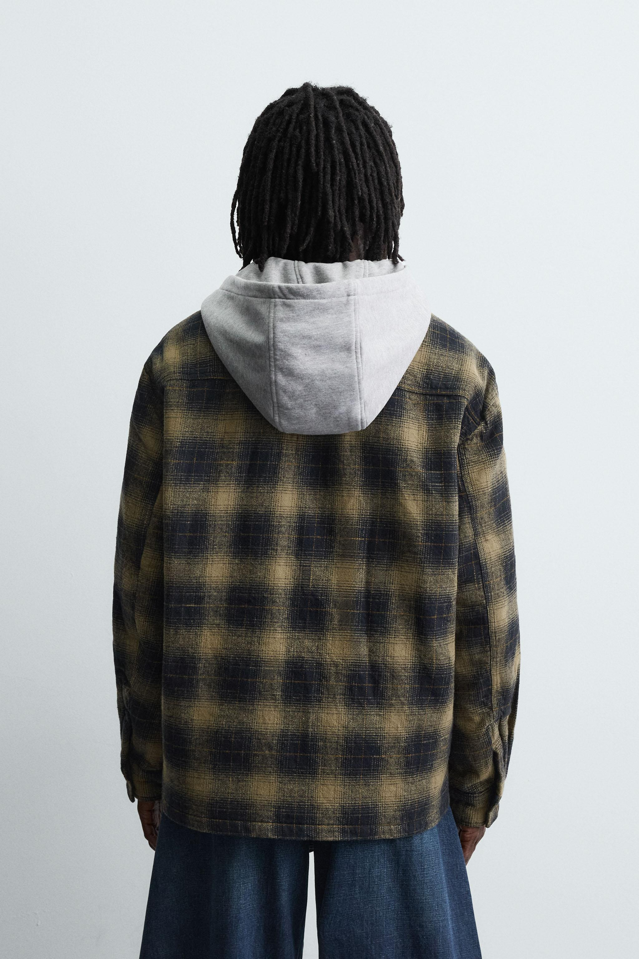PLAID HOODIE OVERSHIRT | Zara US