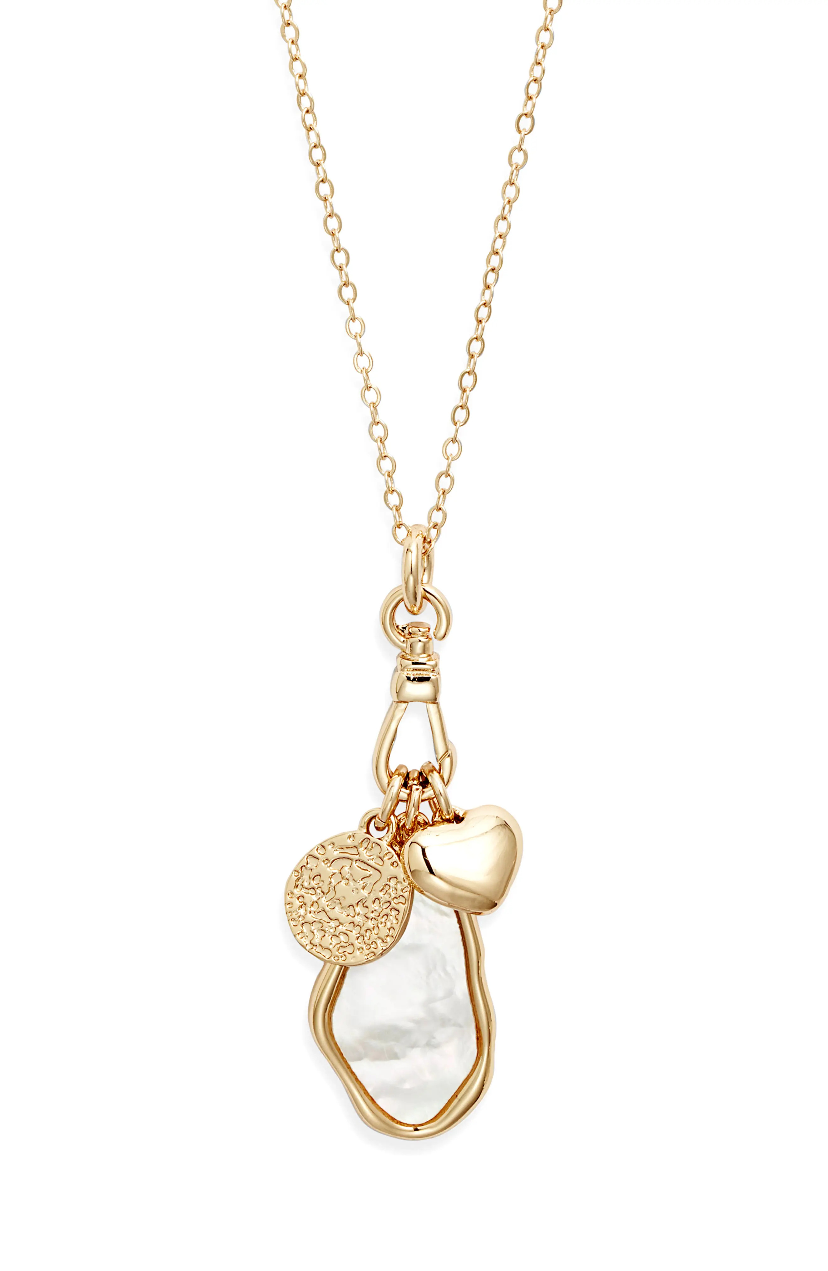 Nordstrom Collected Mother-of-Pearl Charm Necklace in White- Gold at Nordstrom | Nordstrom
