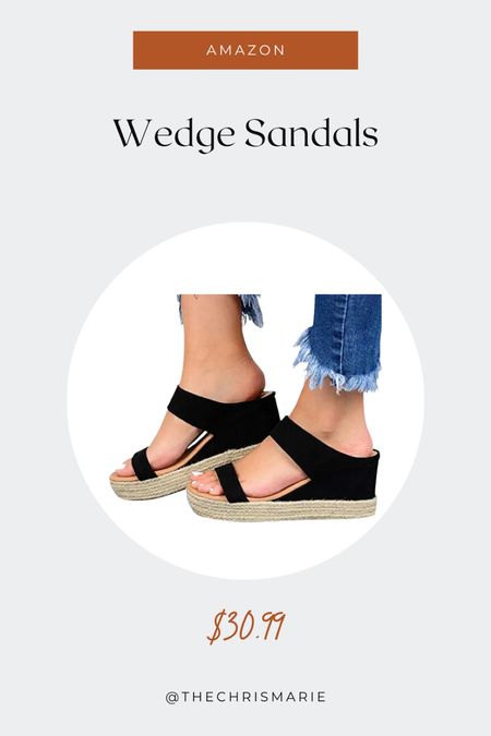 Affordable wedge sandals from Amazon . Love the black ones 

#LTKunder50 #LTKshoecrush #LTKGiftGuide