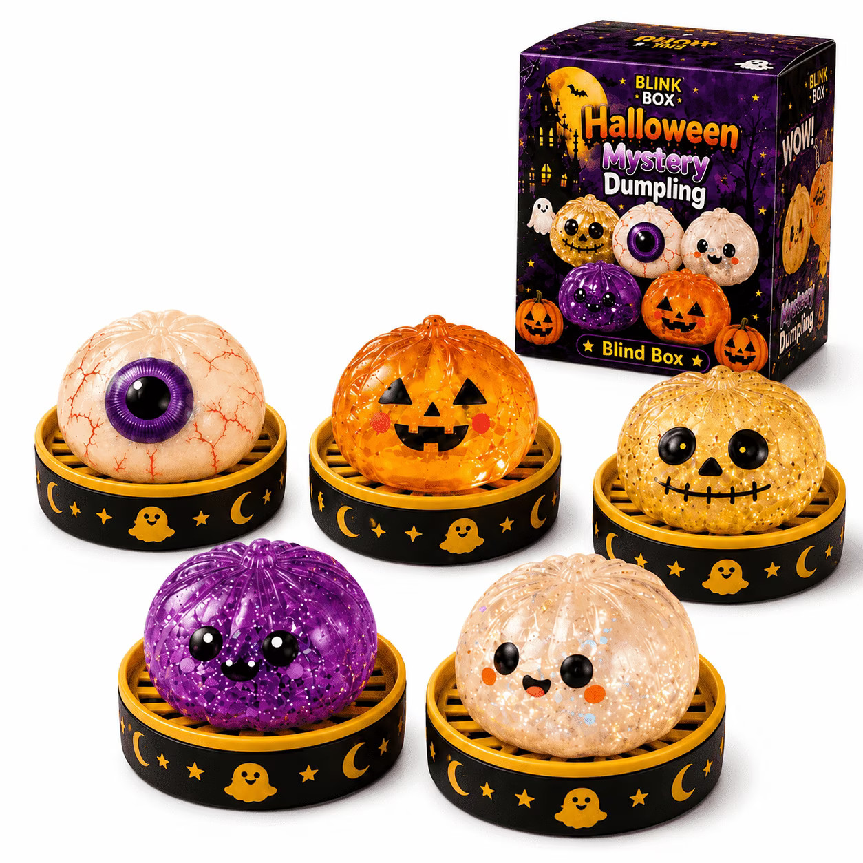DJKDJL Halloween Dumpling Squishy, Cute Spooky Tabletop Decoration Toys for Teens and Adults, Random 1 PC - Walmart.com | Walmart (US)