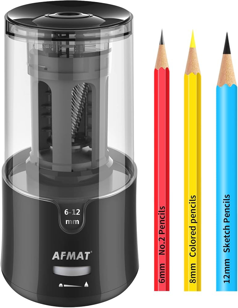 AFMAT Electric Pencil Sharpener - Auto Stop, Super Sharp & Fast, Plug in Pencil Sharpener for 6-1... | Amazon (US)