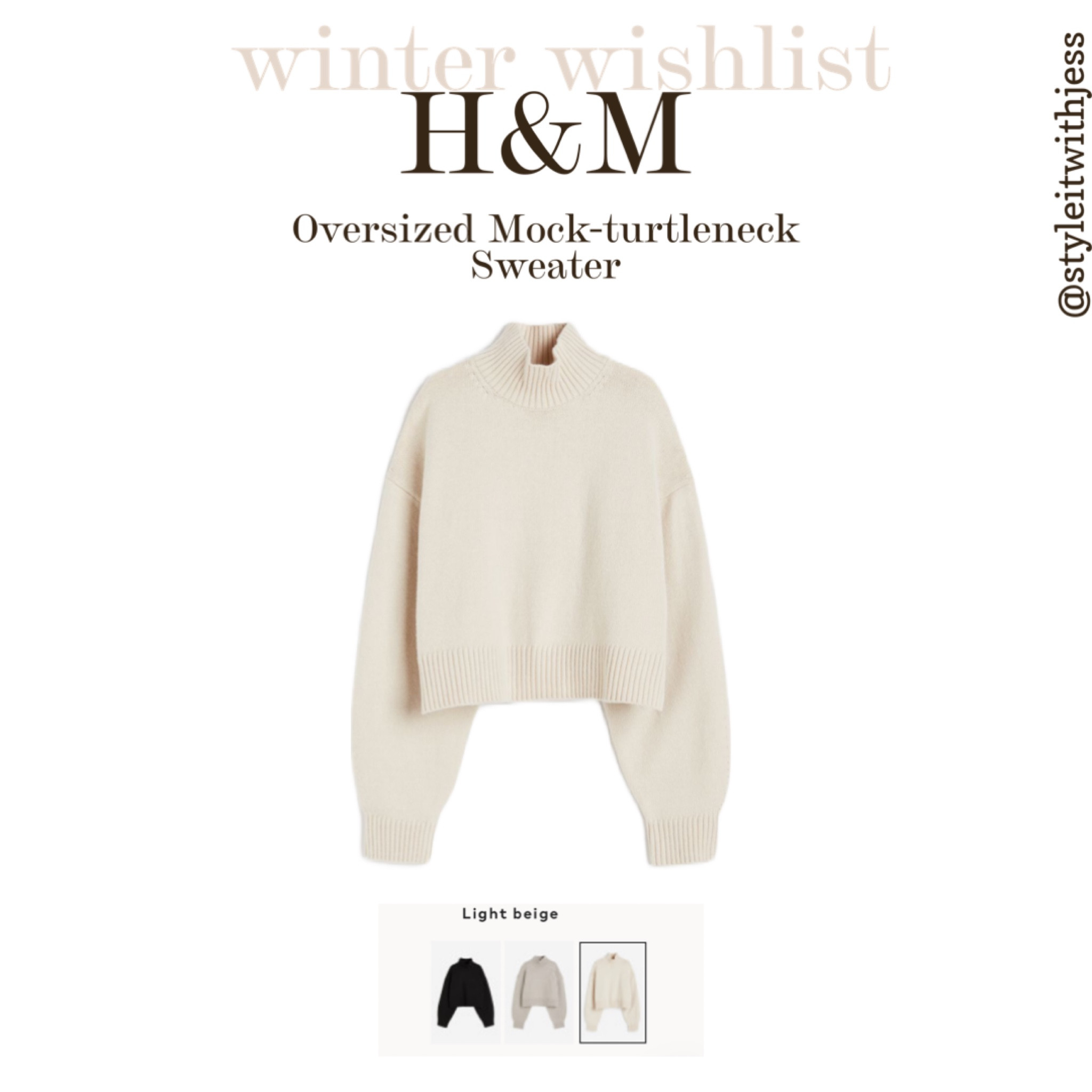 H&M Oversized Mock-turtleneck Sweater 🤍

#LTKstyletip #LTKfindsunder50 #LTKfindsunder100