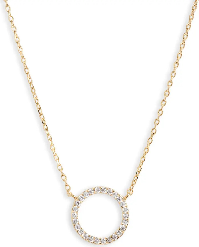 Large Pavé Circle Pendant Necklace | Nordstrom