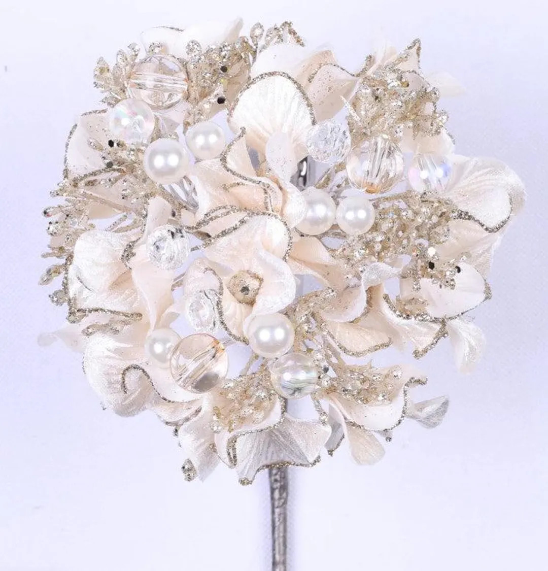 Farrisilk 6" Designer Ivory Bejeweled Hydrangea-cf089-62 - Etsy | Etsy (US)