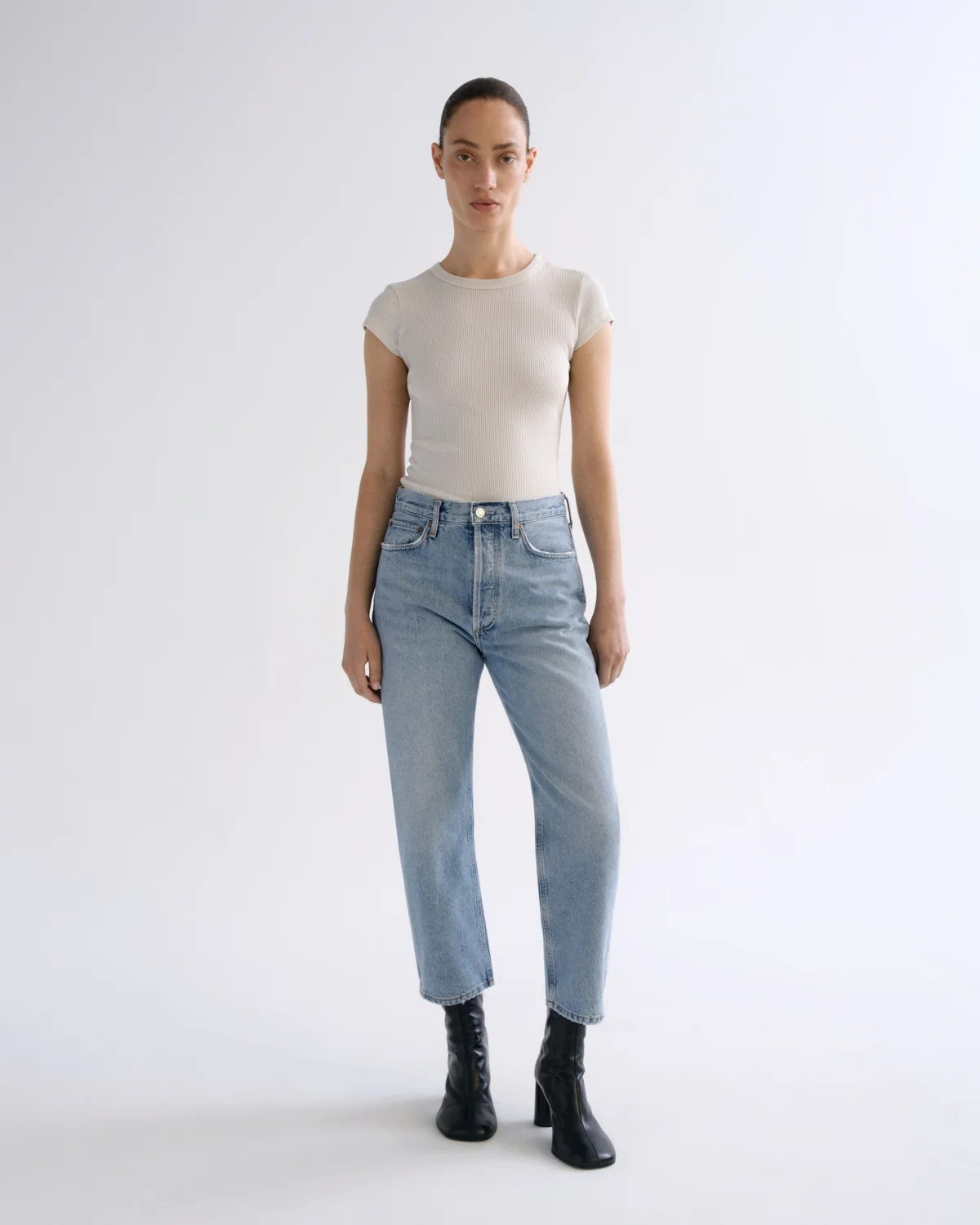 90's Crop Mid Rise Straight in Force | AGOLDE
