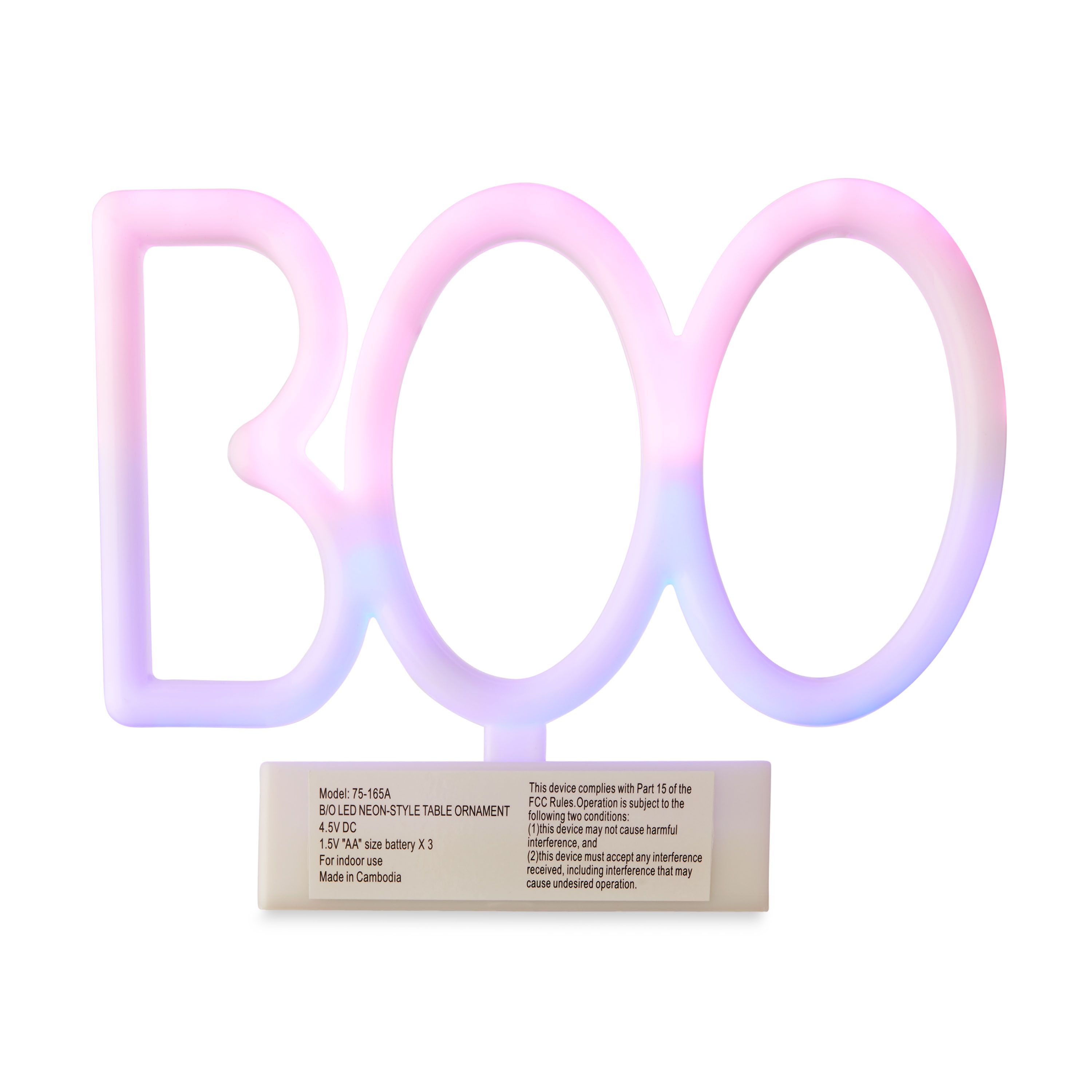 Way to Celebrate Halloween 8.5-Inch Battery Operated LED BOO Table Ornament, with Timer | Walmart (US)