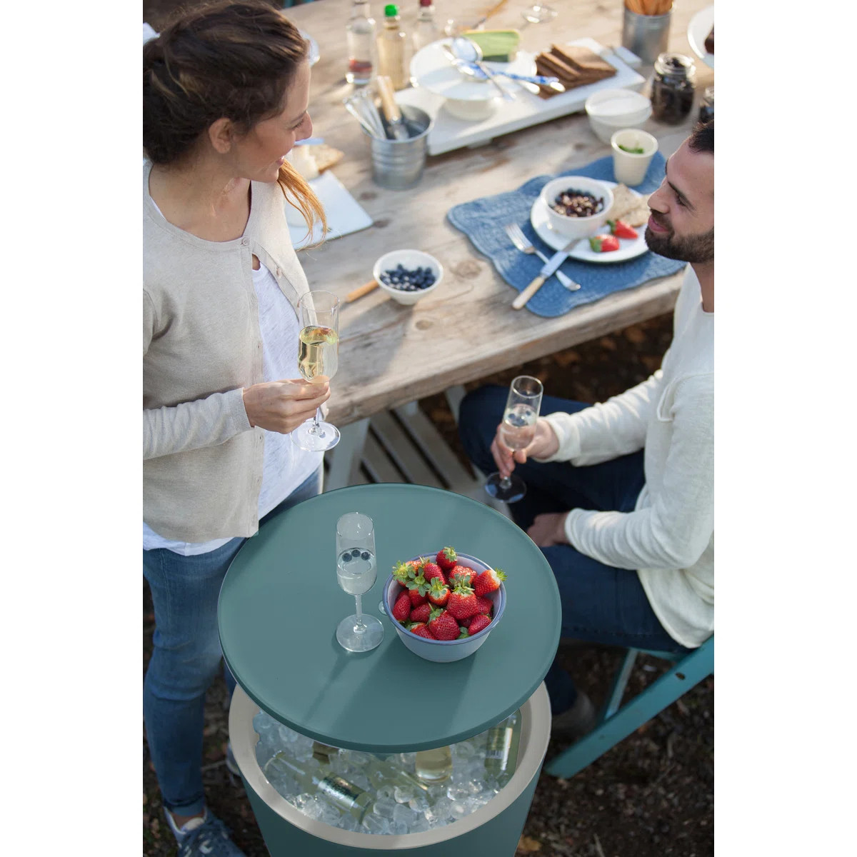 Keter 32 Qt. Cool Bar Cooler Outdoor Weather Resistant Patio Furniture 2 in 1 Pop Up Cocktail Sid... | Wayfair North America