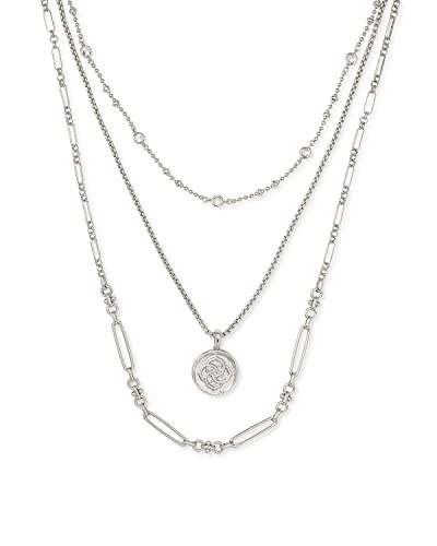 Kendra Scott Medallion Triple Strand Necklace in Silver-Plated Brass, Fashion Jewelry for Women, Rhodium | Amazon (US)