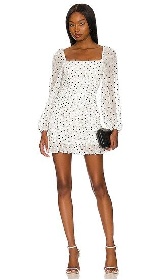 Arielle Mini Dress in Black and White in Black & White dot | Revolve Clothing (Global)