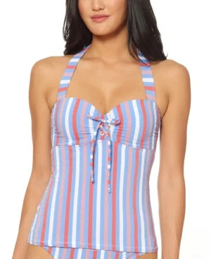 Jessica Simpson Womens Halter Underwire Tankini Swim Top | Walmart (US)