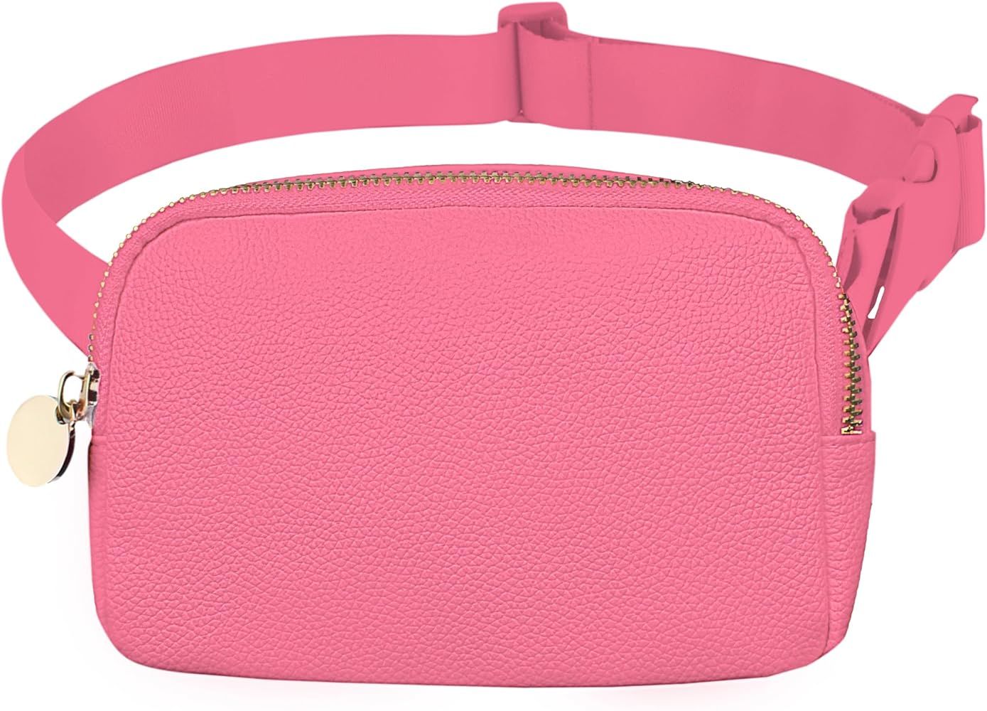 Leather Fanny Pack For Women Cross Body Fanny Packs For Women Vegan Fashion Waist Packs Hot Pink ... | Amazon (US)