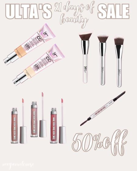 great buys for today at Ulta’s 21 days of beauty sales!
IT Cosmetics CC+ Cream Illumination SPF 50+
IT Brushes
Buxom Full-On Plumping Lip Polish
Benefit Cosmetics 
Benefit Cosmetics Goof Proof Waterproof
Easy Shape & Fill Eyebrow Pencil

#LTKunder50 #LTKsalealert #LTKbeauty