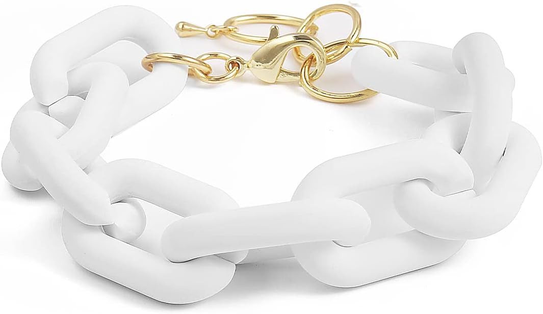 CONRAN KREMIX Chunky Colourful Resin Chain Bracelet Acrylic Bracelet For Women Neon Plastic Rainb... | Amazon (US)