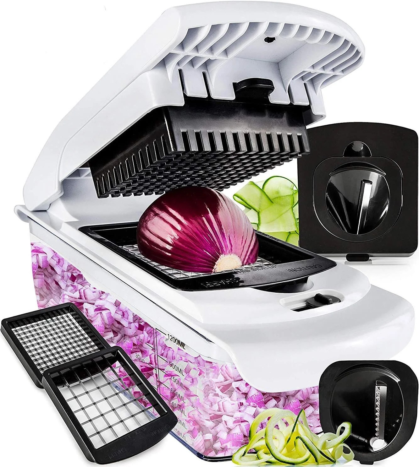 Fullstar Vegetable Chopper - Spiralizer Vegetable Slicer - Onion Chopper with Container - Pro Foo... | Walmart (US)
