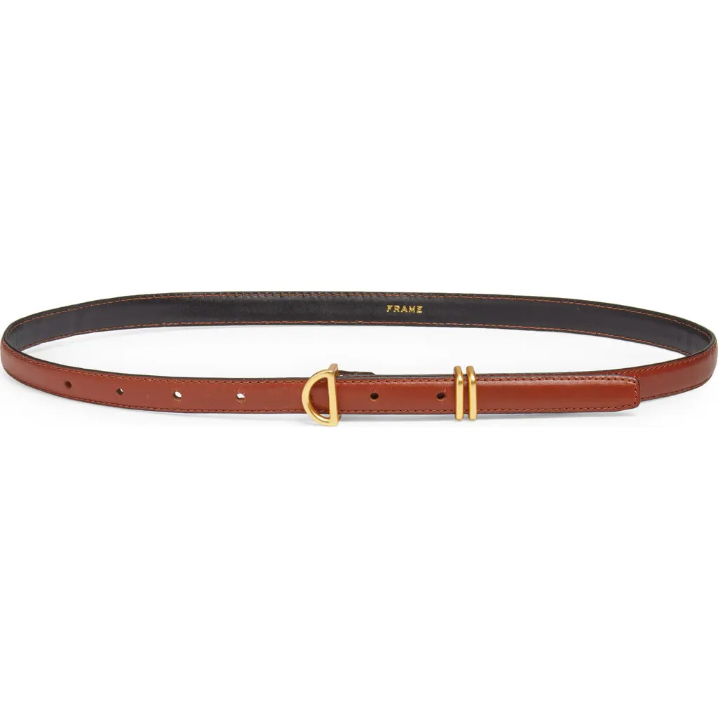 FRAME Petit Crescent Leather Belt in Tobacco at Nordstrom, Size Medium | Nordstrom