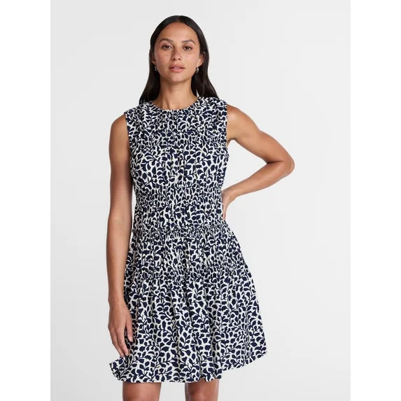 Time and Tru Women's Smocked Sleeveless Mini Dress, Sizes XS-XXXL | Walmart (US)