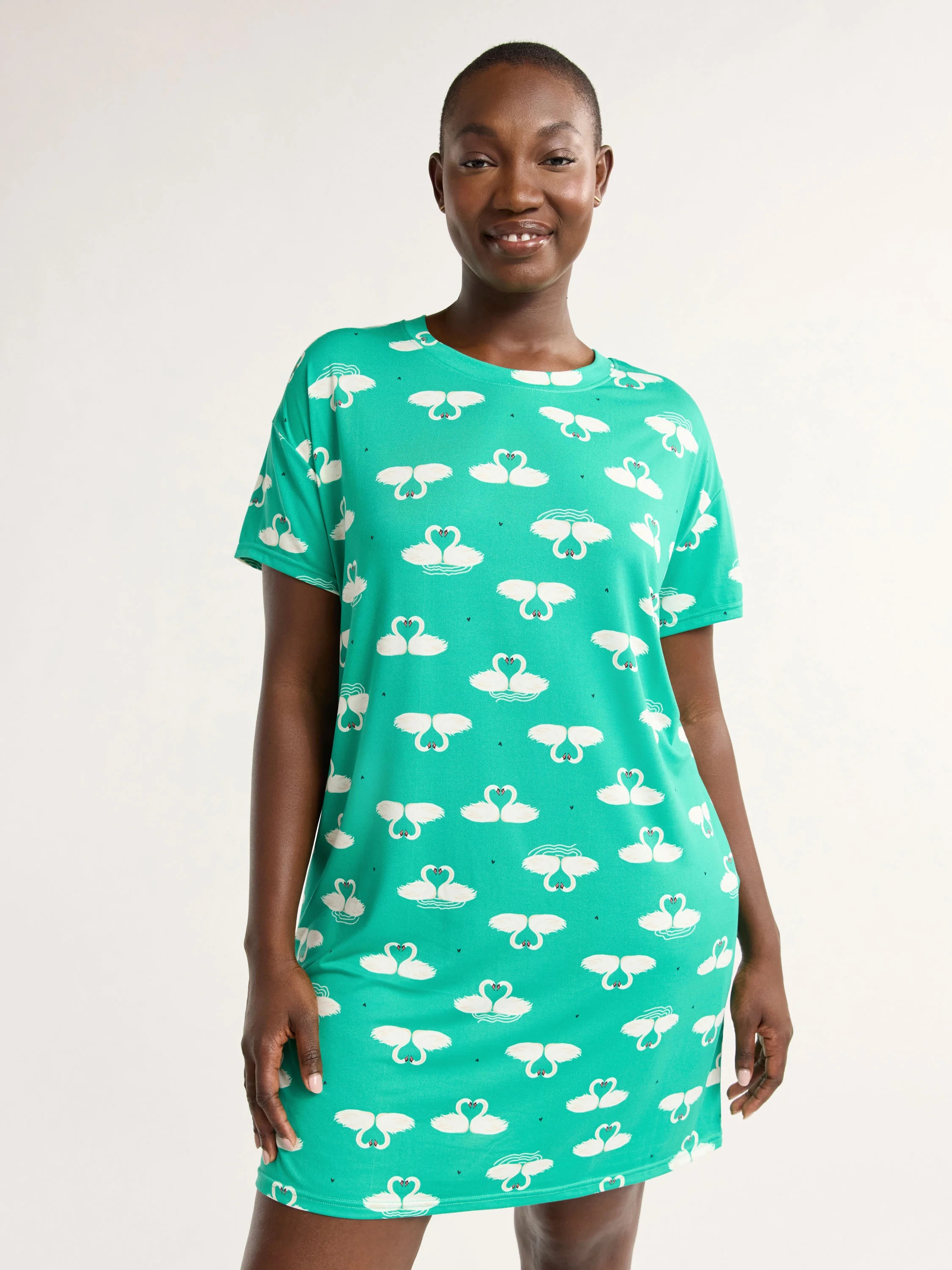 Joyspun Women's Short Sleeve Sleepshirt, Sizes S/M to 2X/3X | Walmart (US)