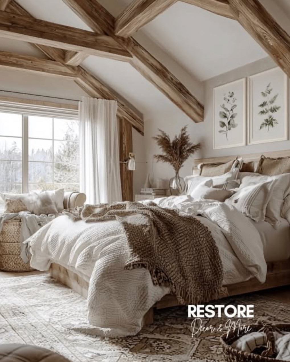 If you’ve been dreaming of a warm and cozy bedroom with rustic charm, this look is everything 🤎 From the exposed wood beams to the layered neutral bedding, textured throw pillows, and dried florals—every detail creates a calm and collected space. I’ve linked similar furniture, rugs, and decor pieces so you can recreate this modern rustic bedroom vibe in your own home!


#cozybedroom #modernrustic #bedroominspo #neutralbedroom #rusticbedroom #bedroomdecorideas #woodbeams #earthytonebedroom #layeredbedding #bedroomstyle #cottagecorebedroom #rusticvibes #bedroomgoals #relaxingspaces #recreateTheLook 

 #LTKHome #LTKSaleAlert #LTKStyleTip