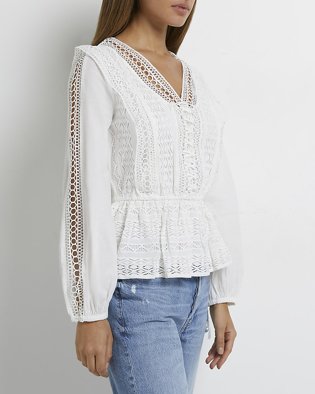 White lace peplum top | River Island (UK & IE)
