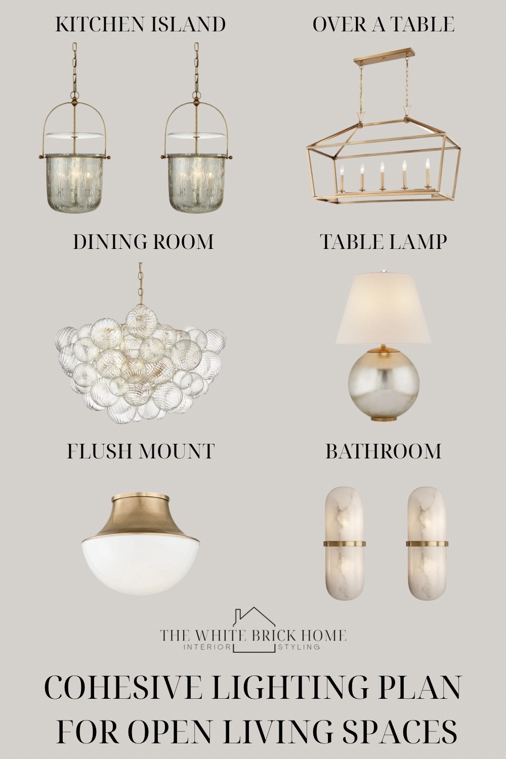 Some stunning splurge worth light fixture selections that are cohesive for an open floor plan! 

Lighting, light fixtures, kitchen lighting, kitchen pendant, kitchen light fixture, kitchen island lighting, wall sconce, flush mount light, table lamp, lamp, bubble chandelier, bubble light, wall sconce, sconce, home design, home decor, open floor plan lighting, lumens, pottery barn 

#LTKHome #LTKSaleAlert #LTKootd