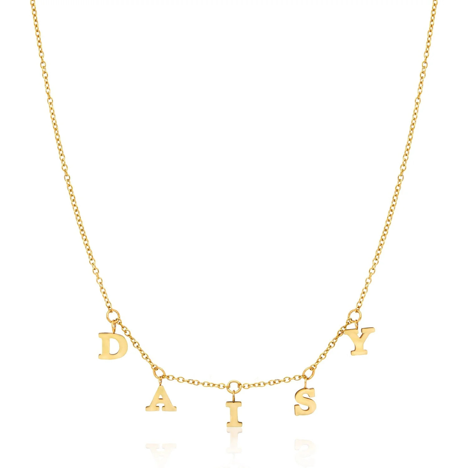 Mini Hanging Letter Name Necklace (Gold) | Abbott Lyon