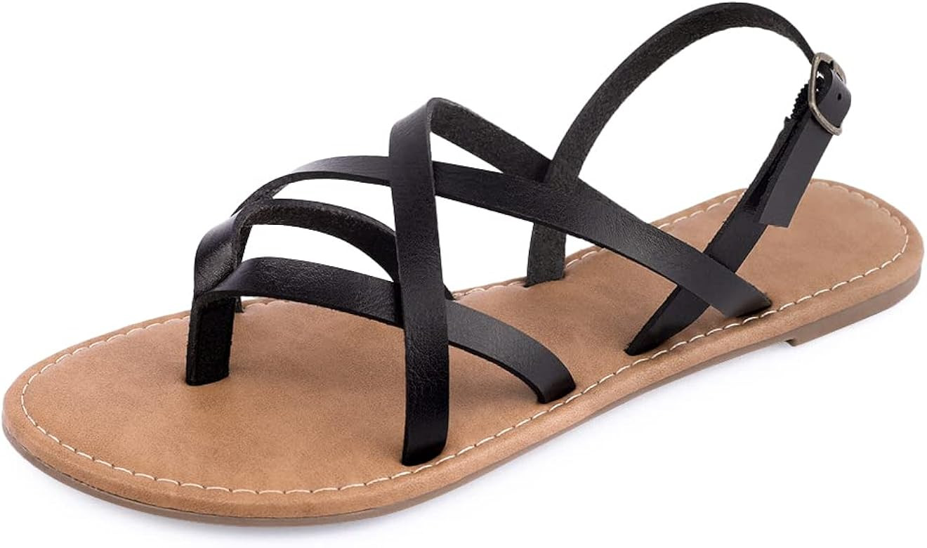 Women's Gladiator Flat Sandals Fisherman Strappy Sandals Ankle Strap Sandals | Amazon (US)