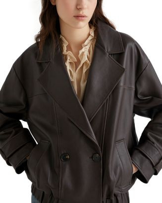 Marella Matras Brown Leather Jacket  | Bloomingdale's Women | Bloomingdale's (US)