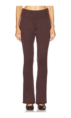 GUIZIO Thalia Rib Pants in Chocolate from Revolve.com | Revolve Clothing (Global)