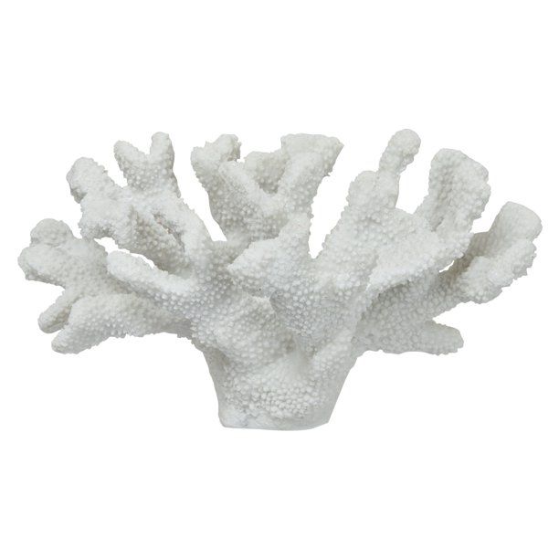 Plutus Brands Coral Tabletop Decoration in White Resin - Walmart.com | Walmart (US)